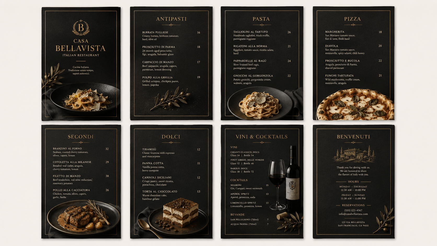 Casa Bellavista · Menu